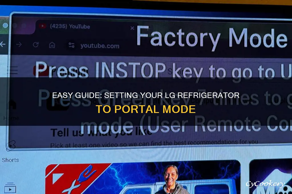 how to set lg refrigerator to portal