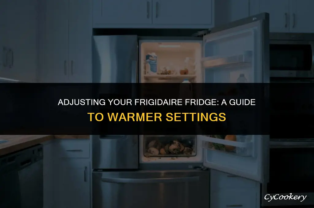 how to set my frigidaire refrigerator to the warmer