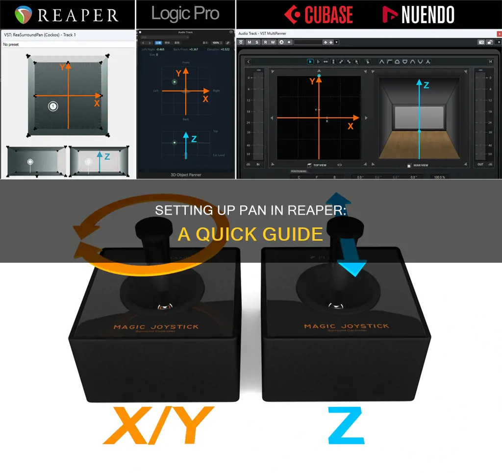 how to set pan in reaper