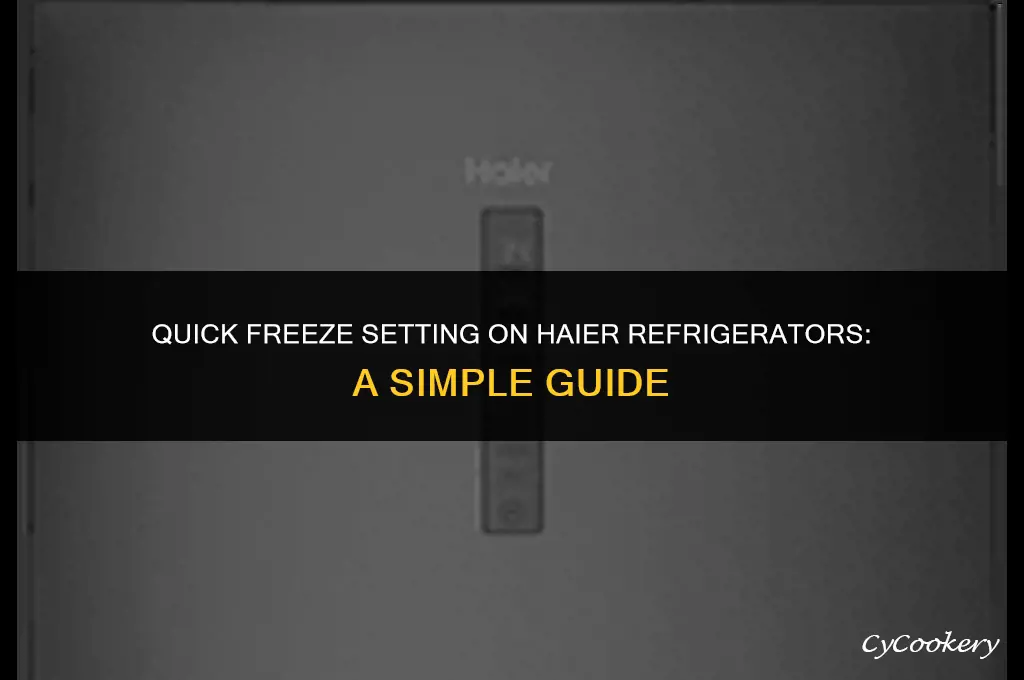 how to set quick freeze on haier refrigerator