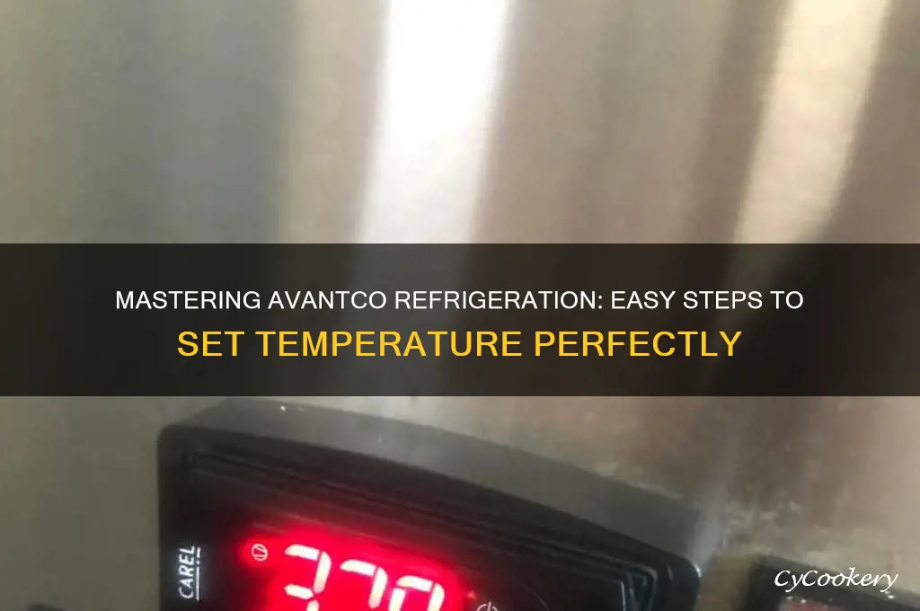 how to set temp on avantco refrigeration