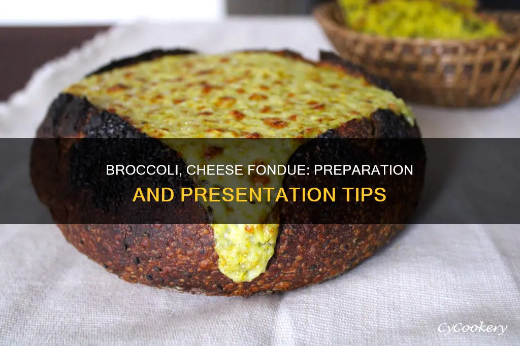 how to set up brocolli for cheese fondue