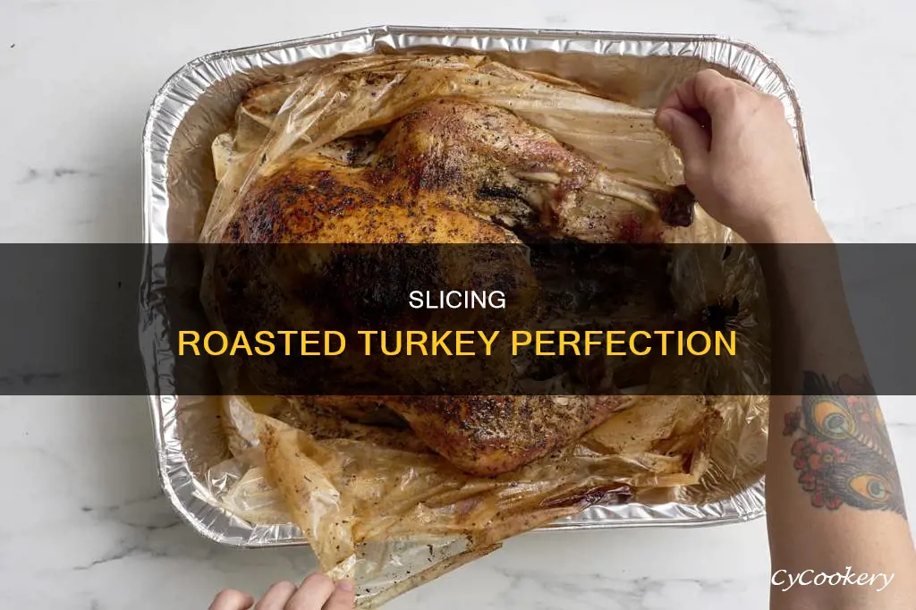 how to slice a turkey in roasting pan