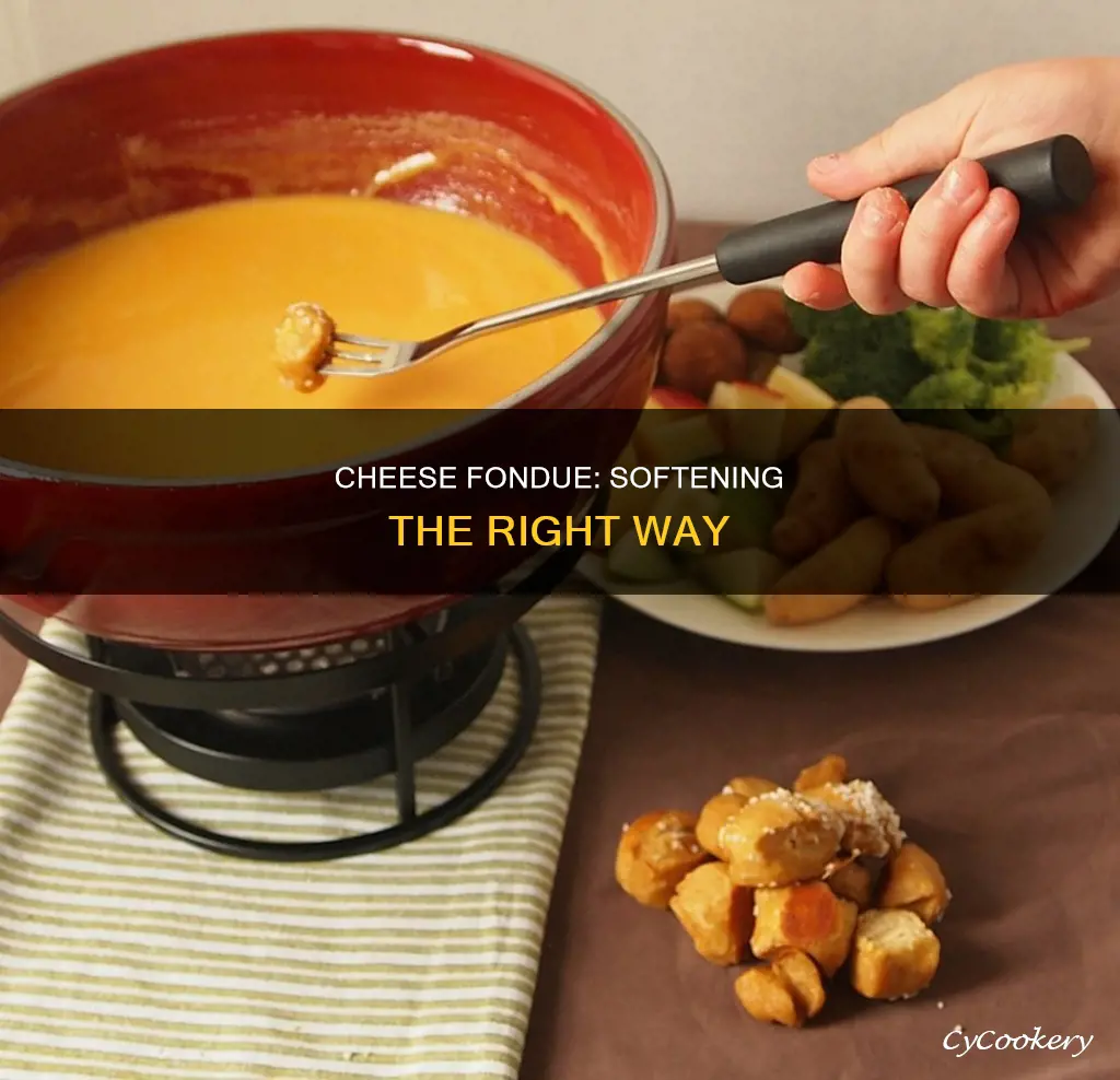 how to soften cheese fondue