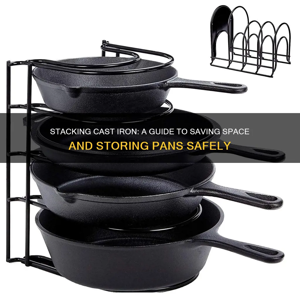 how to stack cast iron pans