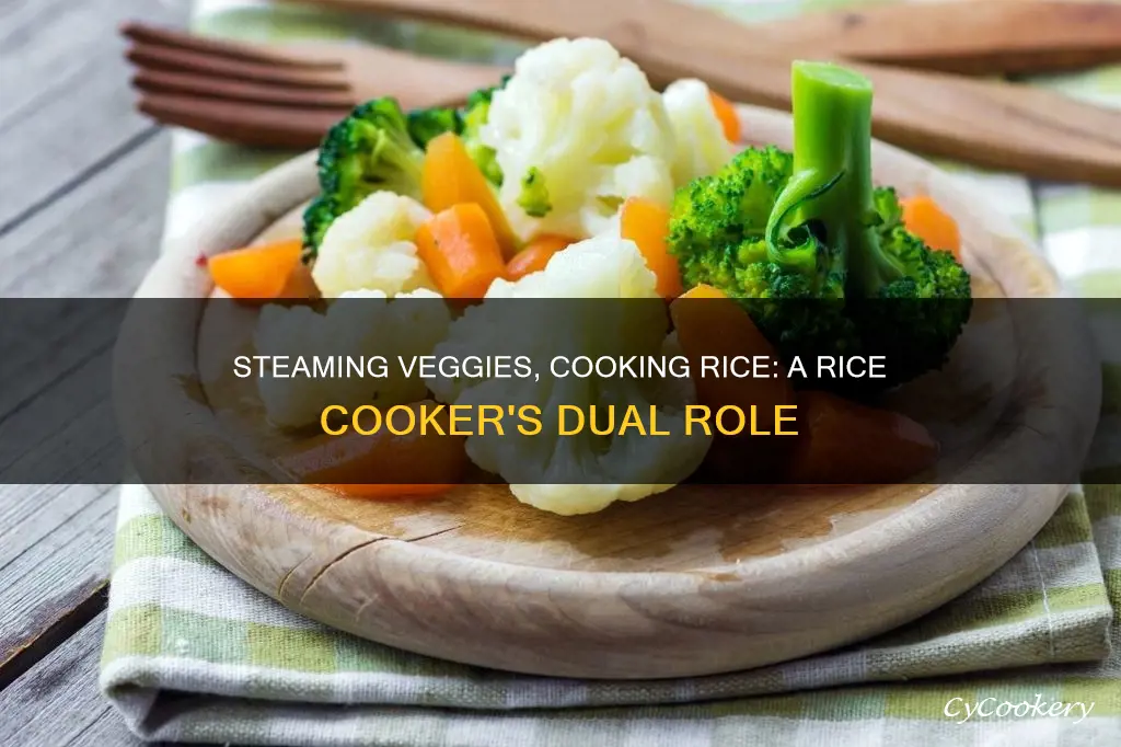 how to steam veggies and cook rice in rice cooker