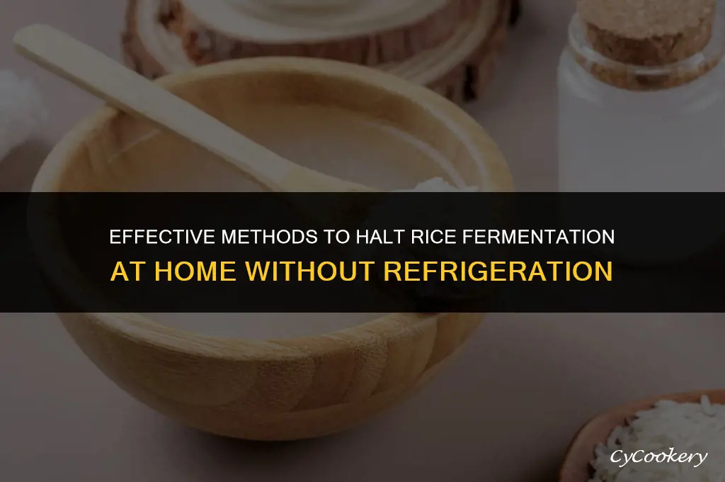 how to stop rice fermentation without refrigeration at home