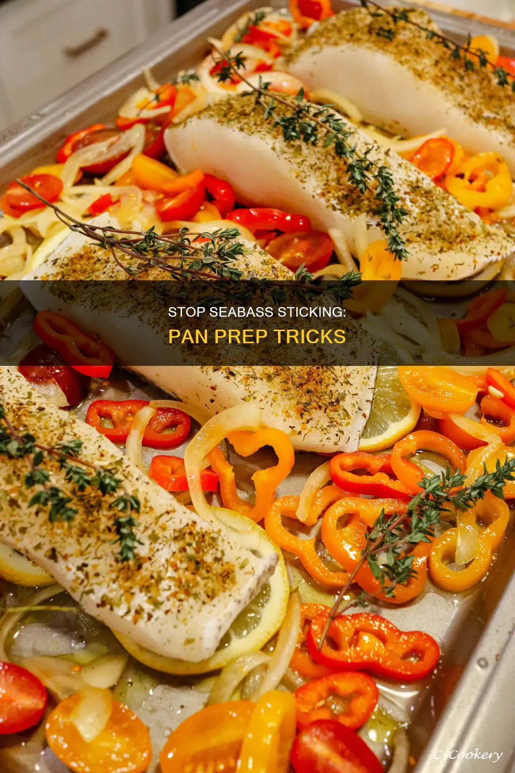 how to stop sea bass sticking to pan