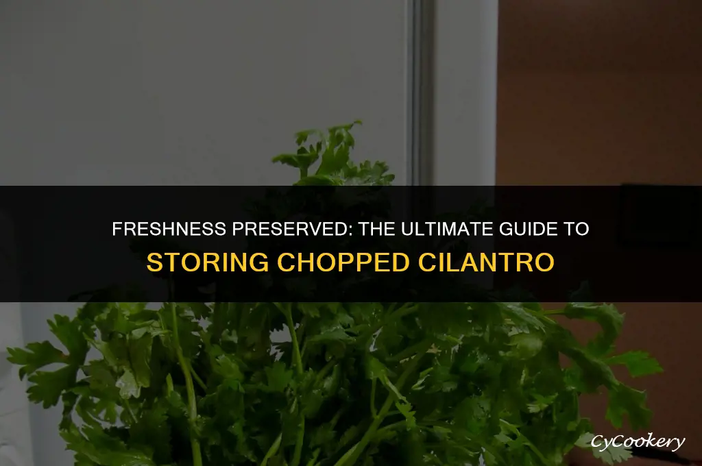 how to store chopped cilantro in the refrigerator