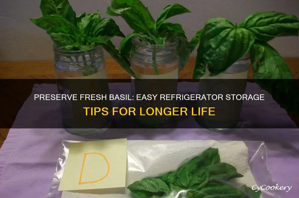 how to store fresh basil in the refrigerator