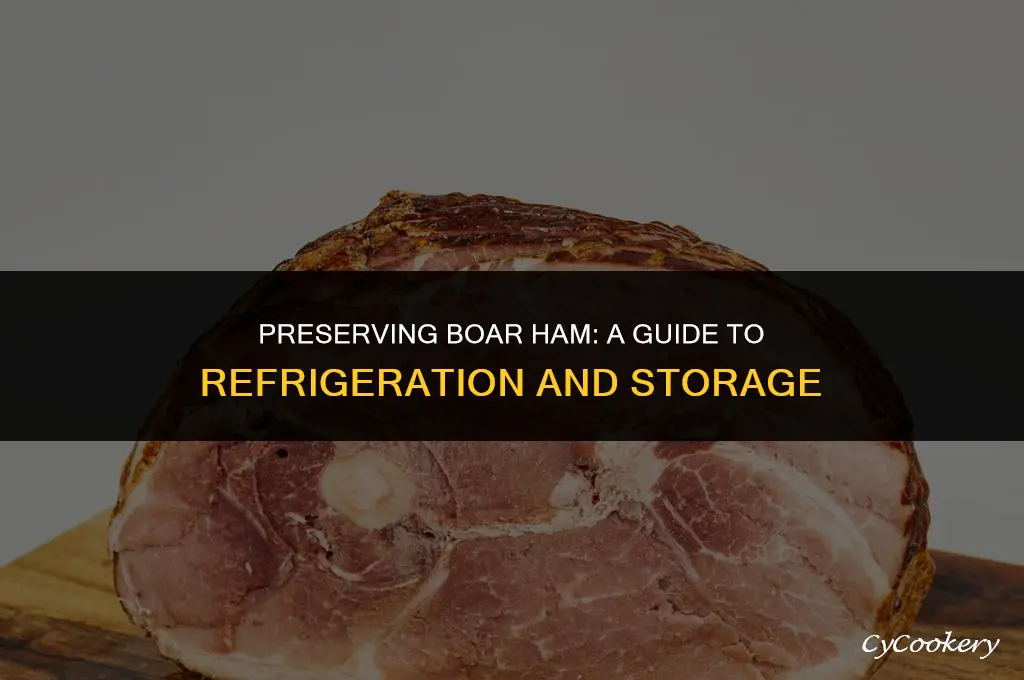 how to store leftover boar ham in the refrigerator