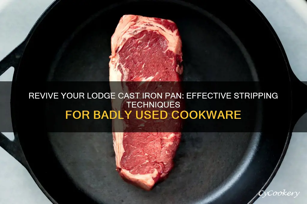 how to strip badly used lodge cast iron pan