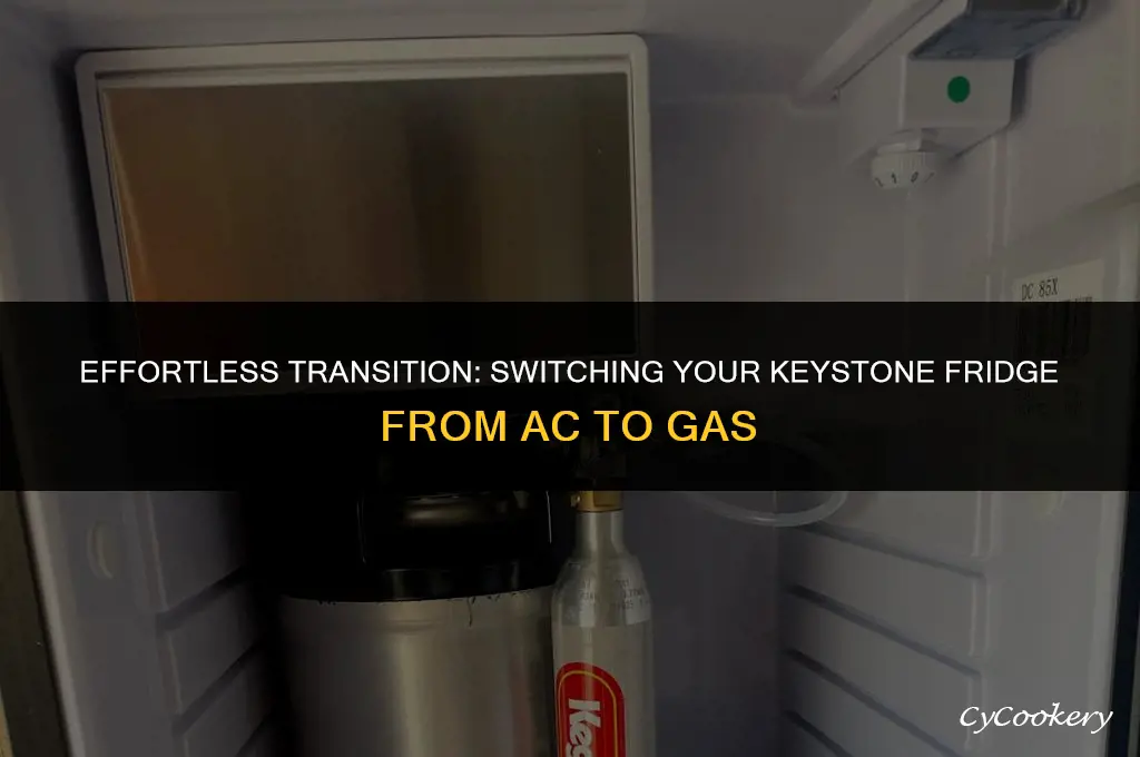how to switch keystone refrigerator from ac to gas