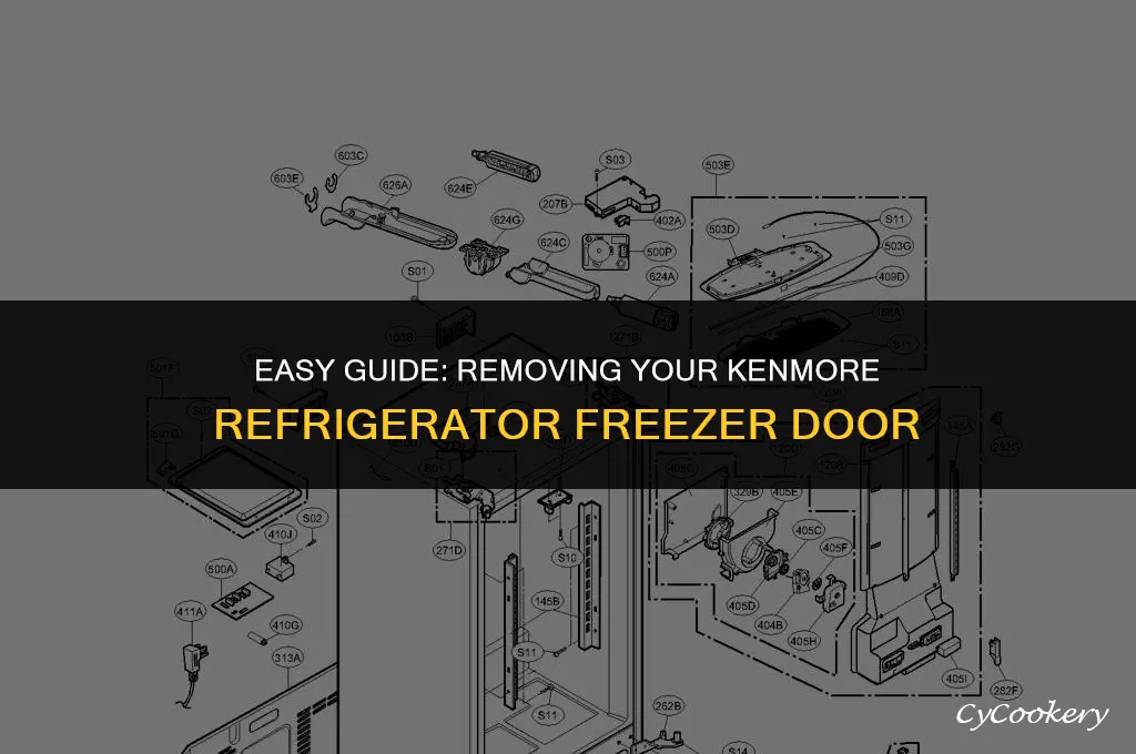 how to take a kenmore refrigerator freezer door off