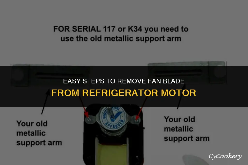 how to take fan blade off refrigerator motor