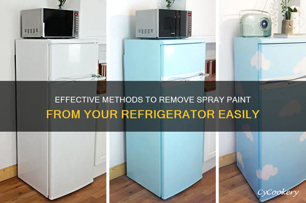 how to take spreay paint off refrigerator