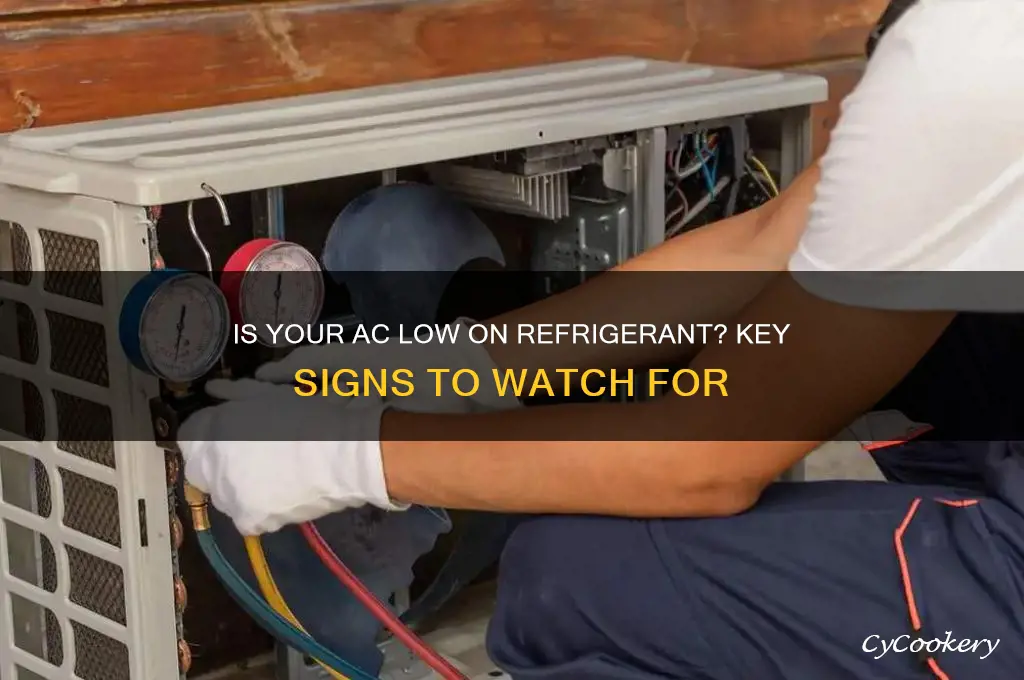 how to tell if ac is low on refrigerant