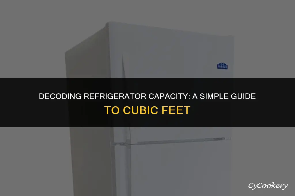 how to tell the cu ft of a refrigerator
