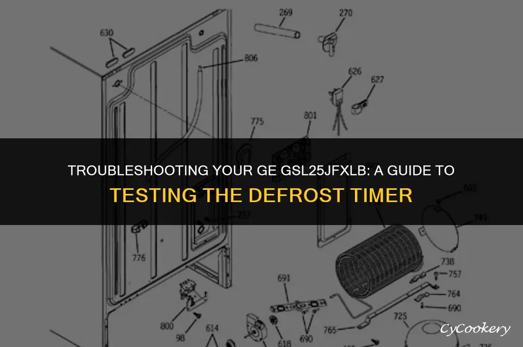how to test ge refrigerator gsl25jfxlb defrowt timer