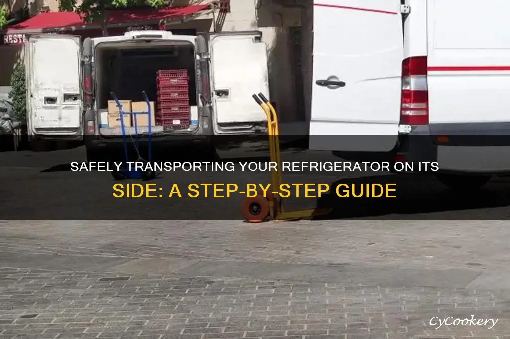 how to transport a refrigerator on its side