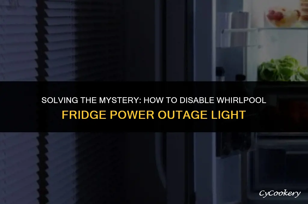 how to turn off whirlpool refrigerator power outage light