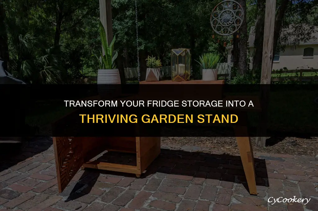 how to turn refrigerator storage into garden stand