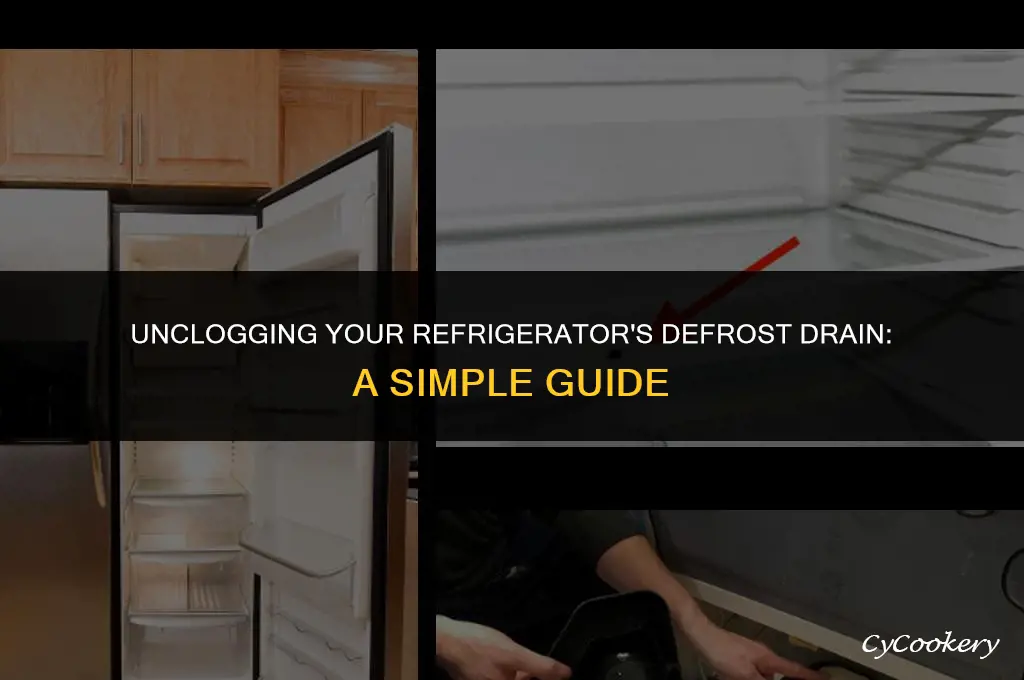 how to unclog a defrost drain on a refrigerator