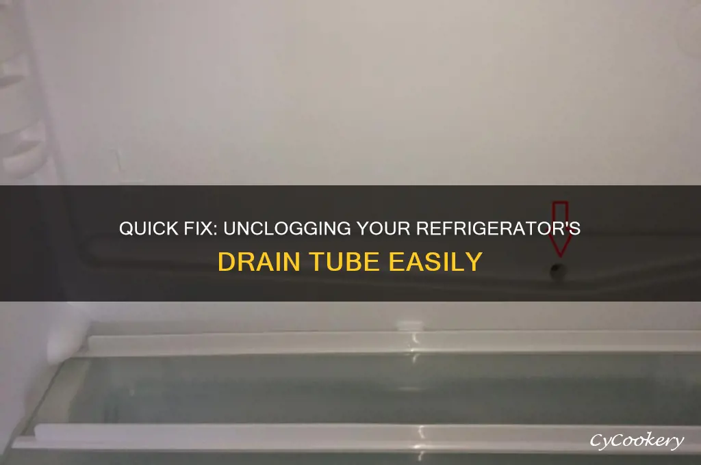 how to unclog drain tube in refrigerator
