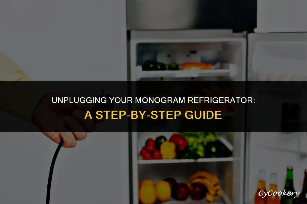 how to unplug built in monogram refrigerator 48