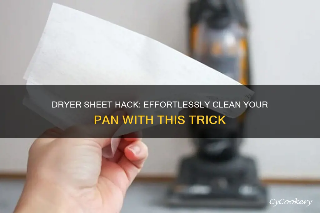 how to use a dryer sheet to clean a pan