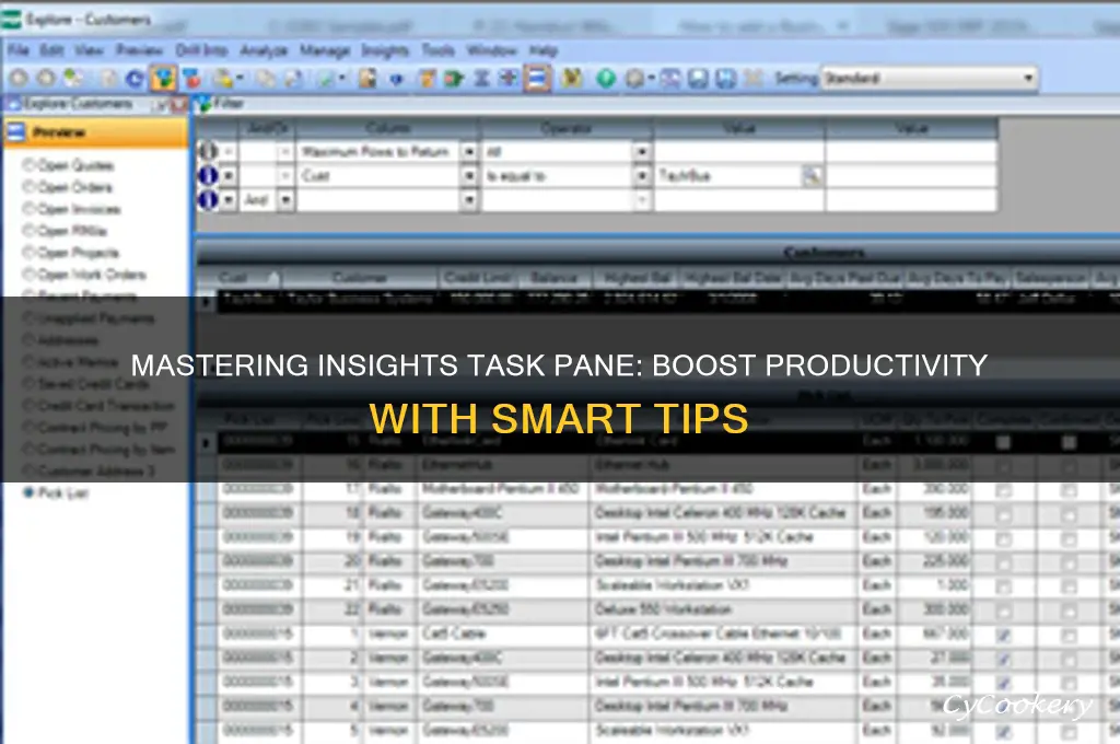 how to use insights task pane
