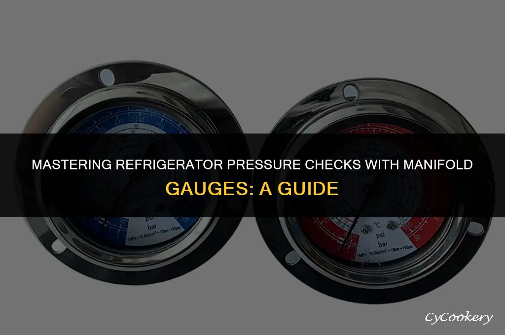 how to use manifold gauge to check pressure refrigerator