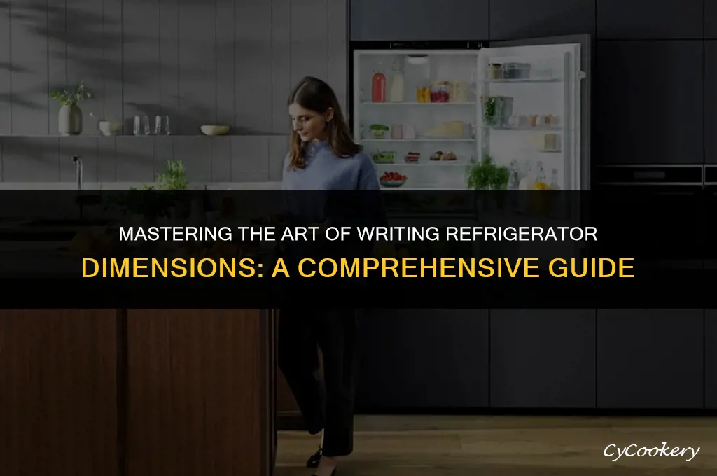 how to write out dimensions of a refrigerator