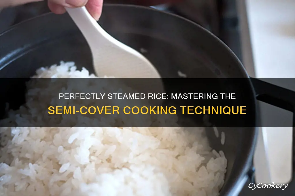how to you semi cover a pot of cooking rice