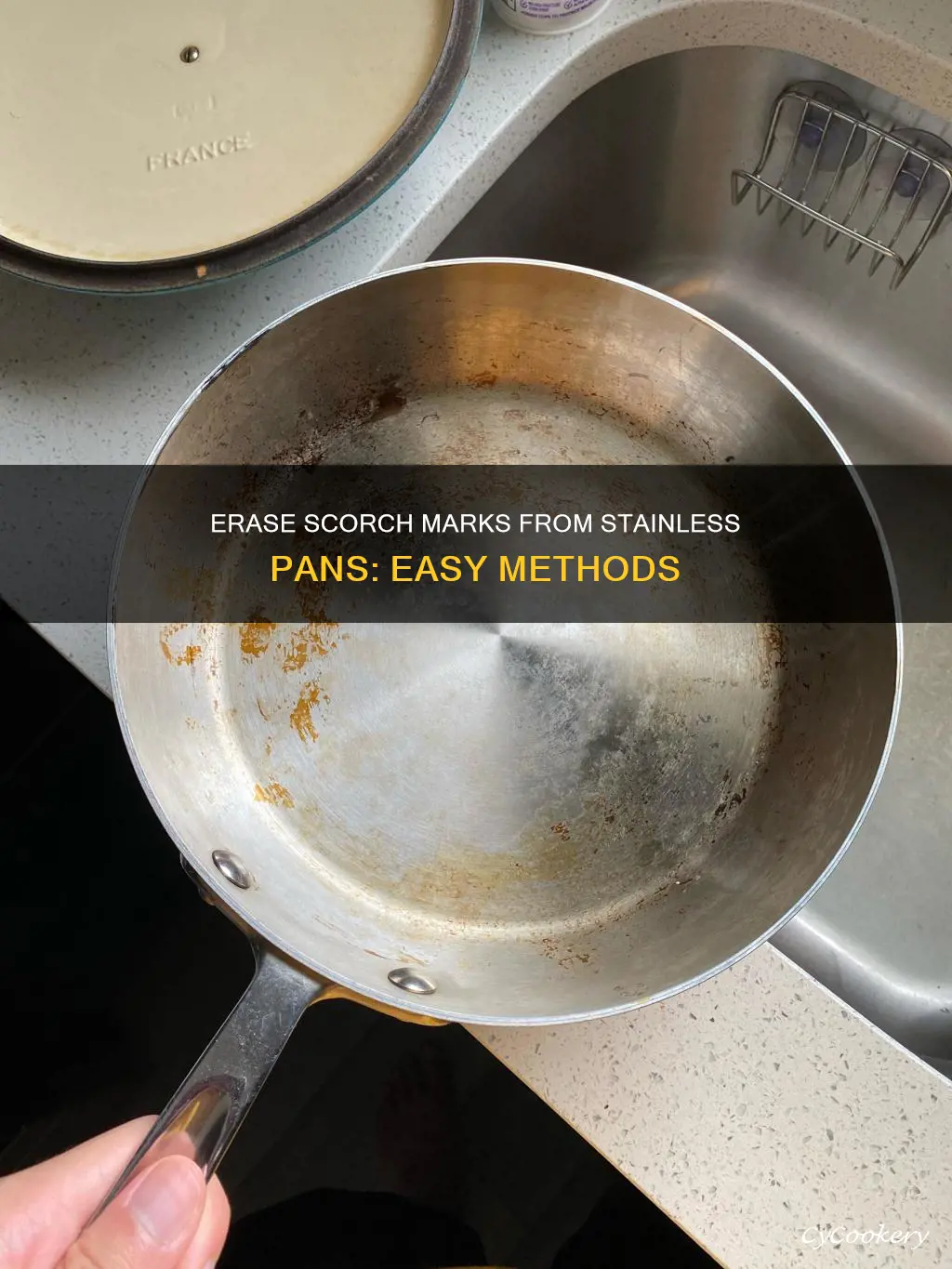 how tor remove scorch marks on stainless pan