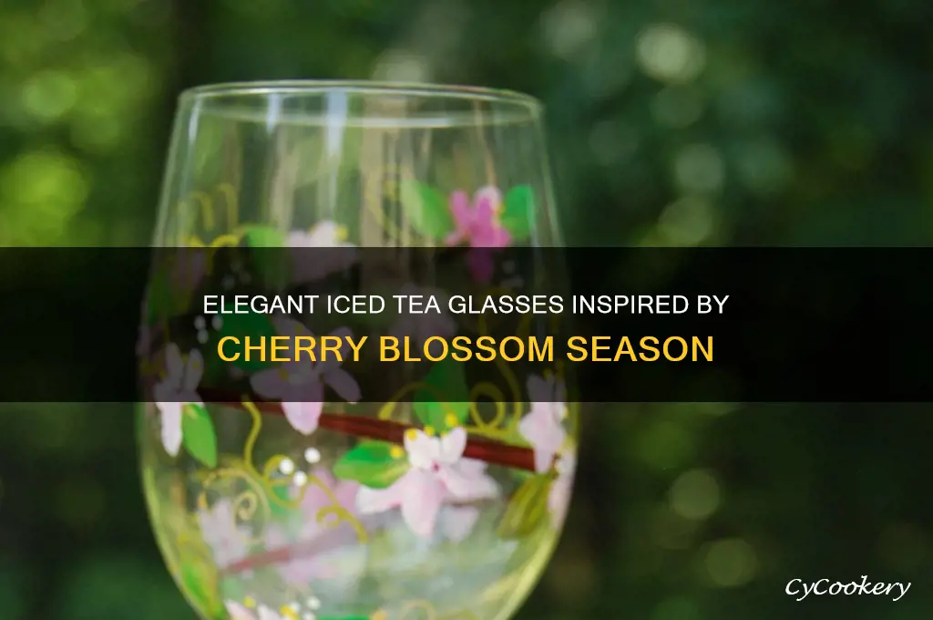 iced tea glasses cherry blossoms