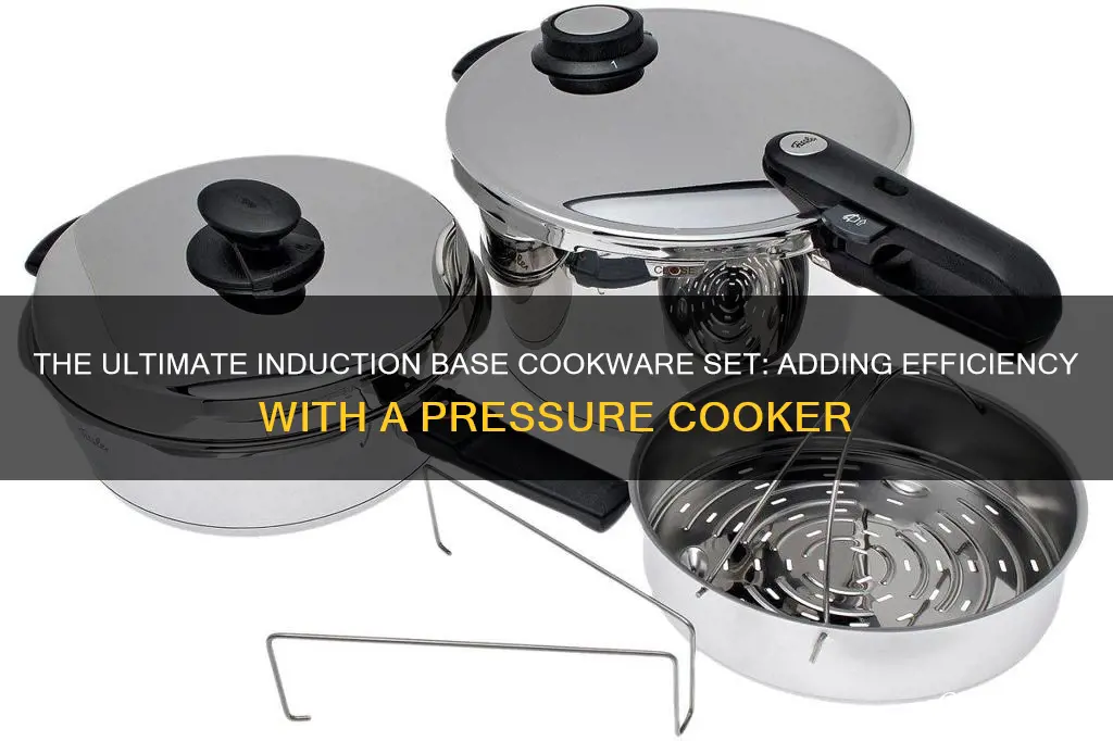 induction base cookware set with pressure cooker