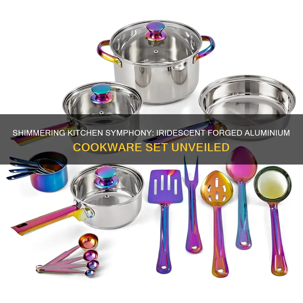 iridescent forged aluminium cookware 5 piece set