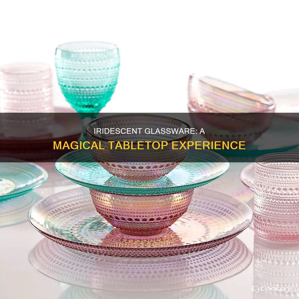 iridescent glass dinnerware set