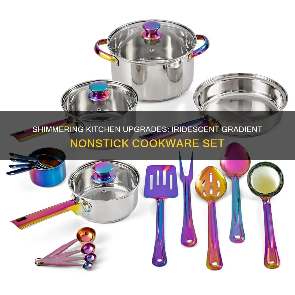 iridescent gradient nonstick cookware set