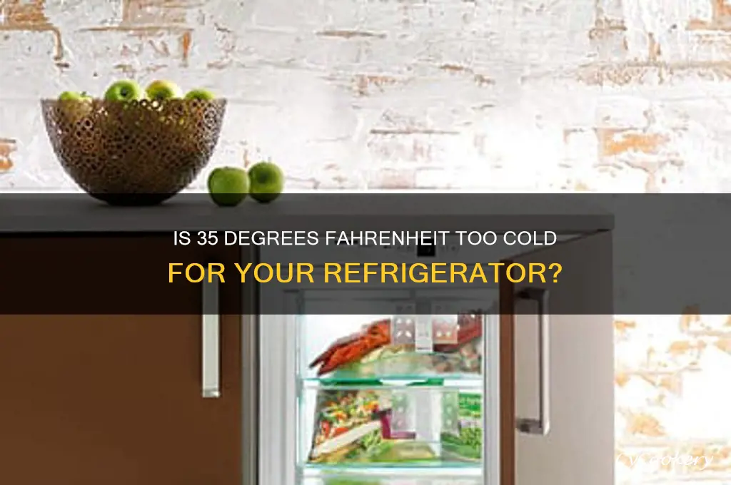 is 35 degrees too cold for refrigerator
