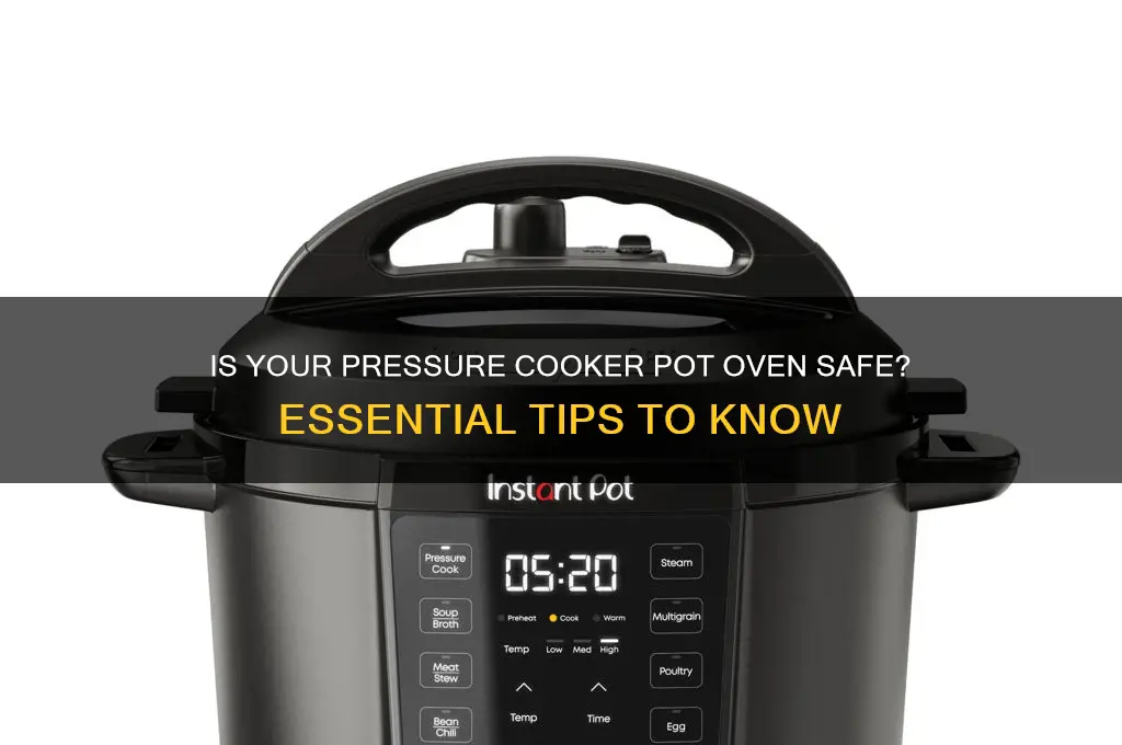 is a pressure cooker pot oven safe
