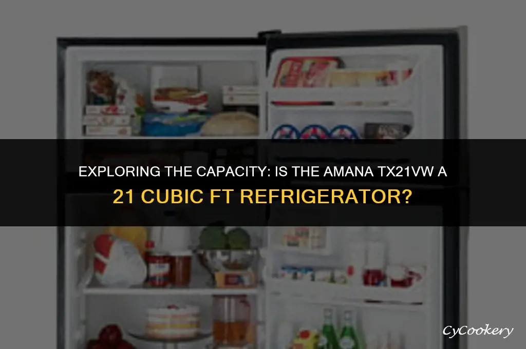 is an amana tx21vw a 21 cubic ft refrigerator