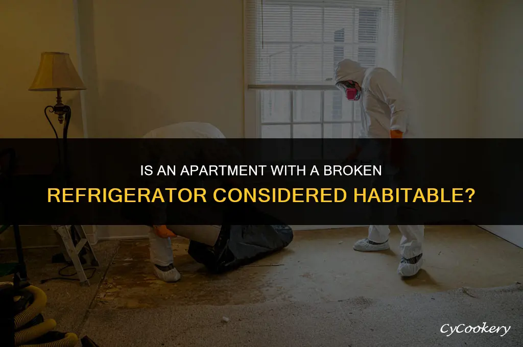is an apartment with a broken refrigerator considered habitable