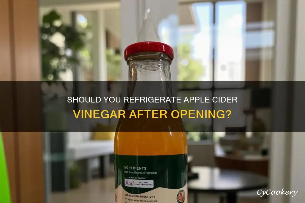 is apple cider vinegar refrigerate after opening