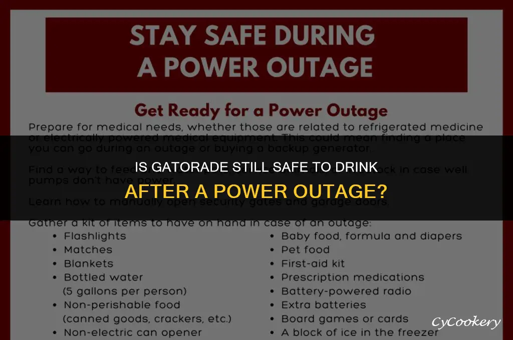 is gatorade bad if refrigerator goes off for days