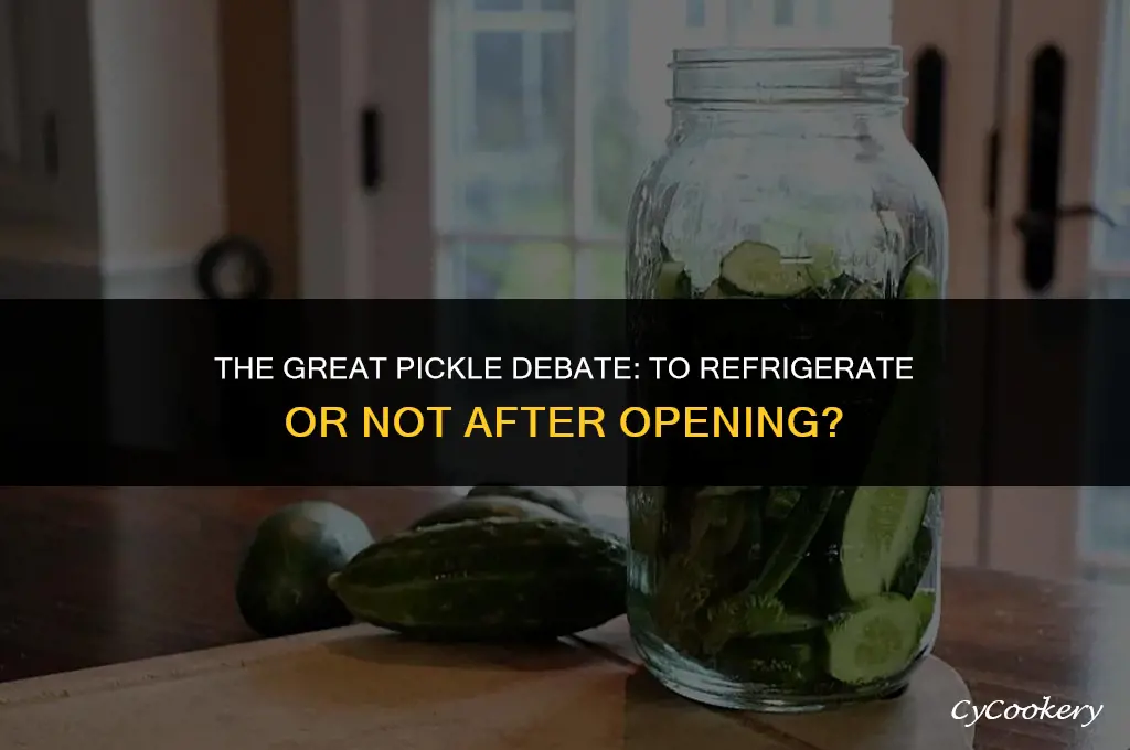 is it necessary to refrigerate pickles after opening