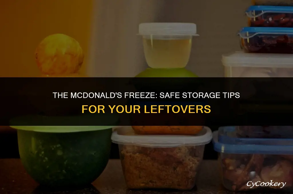 is it ok to freeze or refrigerate mcdonald