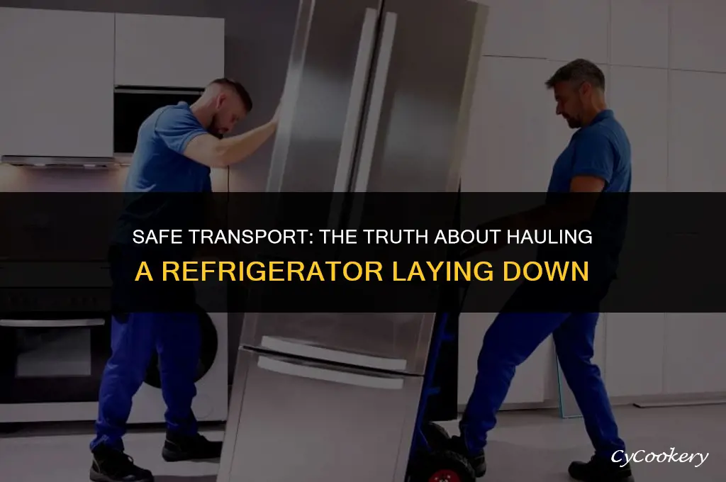 is it ok to haul a refrigerator laying down