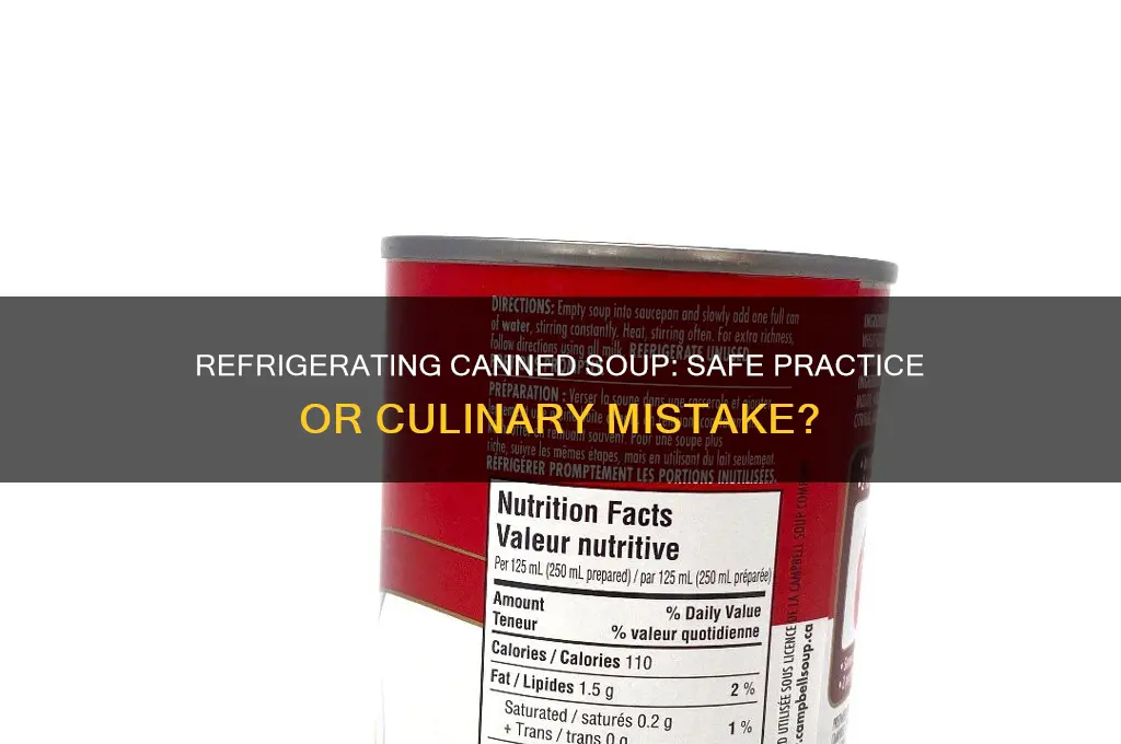 is it okay to refrigerate canned soup